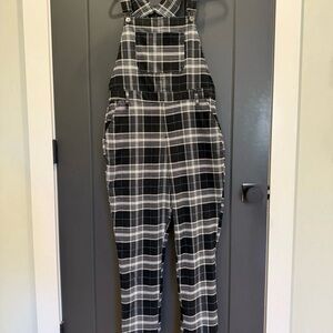 Hot Topic Black and White Plaid Jumpsuit